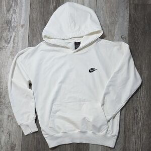Nike | Vintage 90s Iconic Swoosh Embroidered Cotton Blend Pullover Hoodie